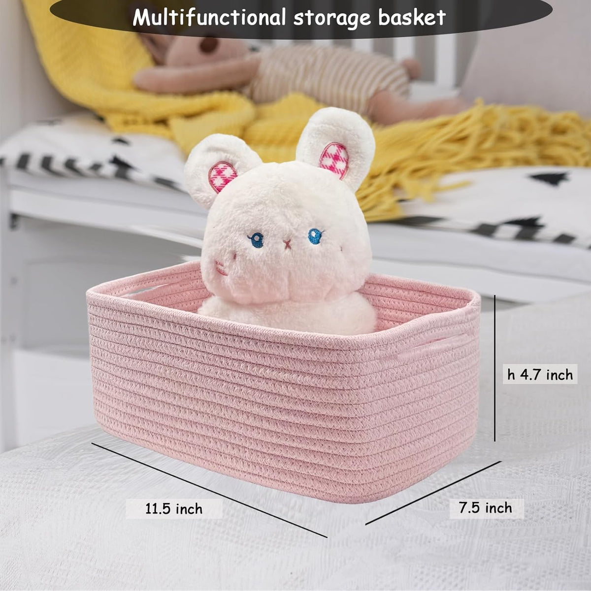 COMFY-HOMI 11.5"x7.5"x4.7" Storage Baskets for Organizing | Cotton Rope Woven Basket | Toy Storage