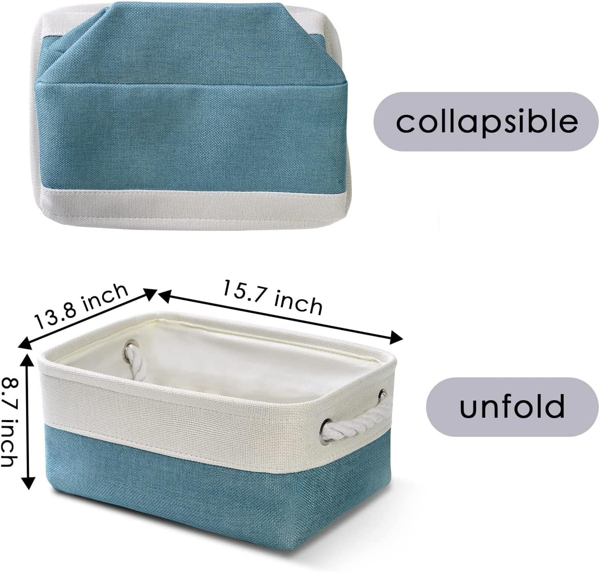 TheWarmHome Storage Bins for Shelves - Small 6 Pack 11.8x7.8x5.2 inch Sturdy Storage Basket