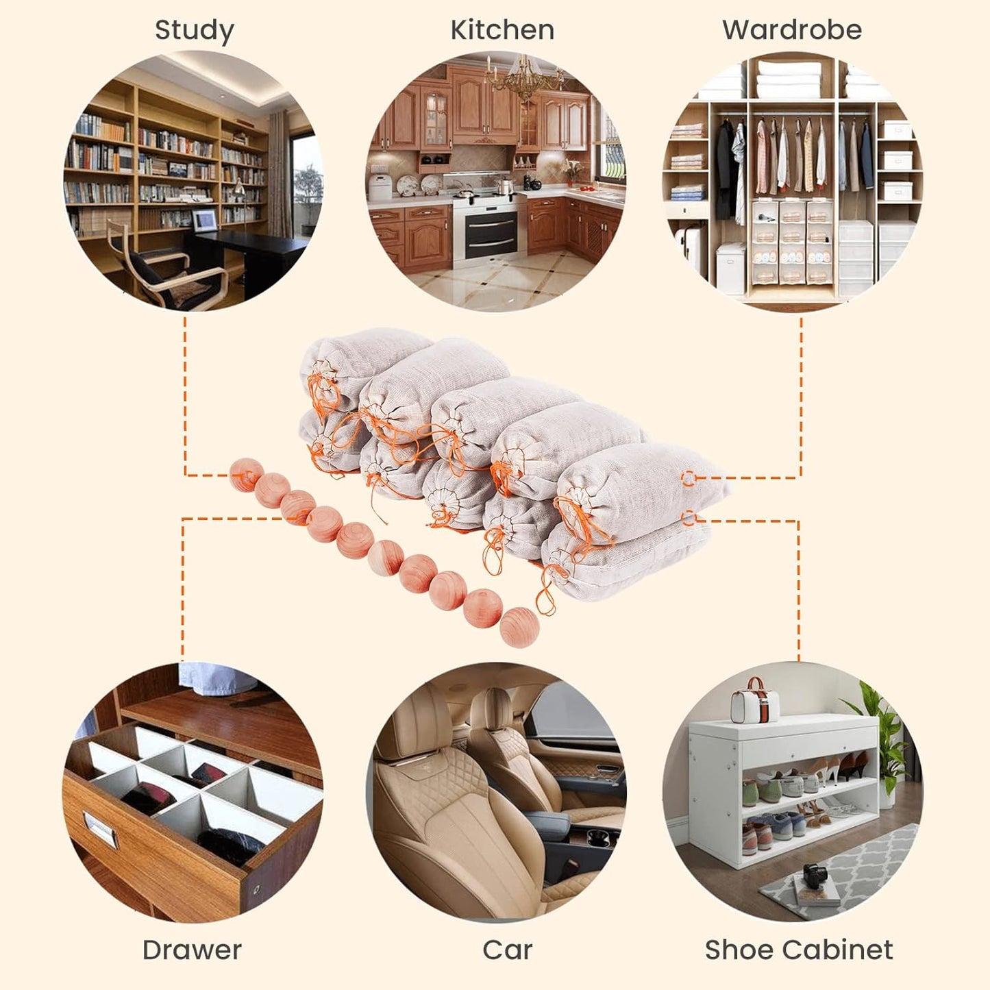 Homode Cedar Bags and Sachets - Aromatic Cedar Wood Blocks and Shavings for Clothes and Shoes