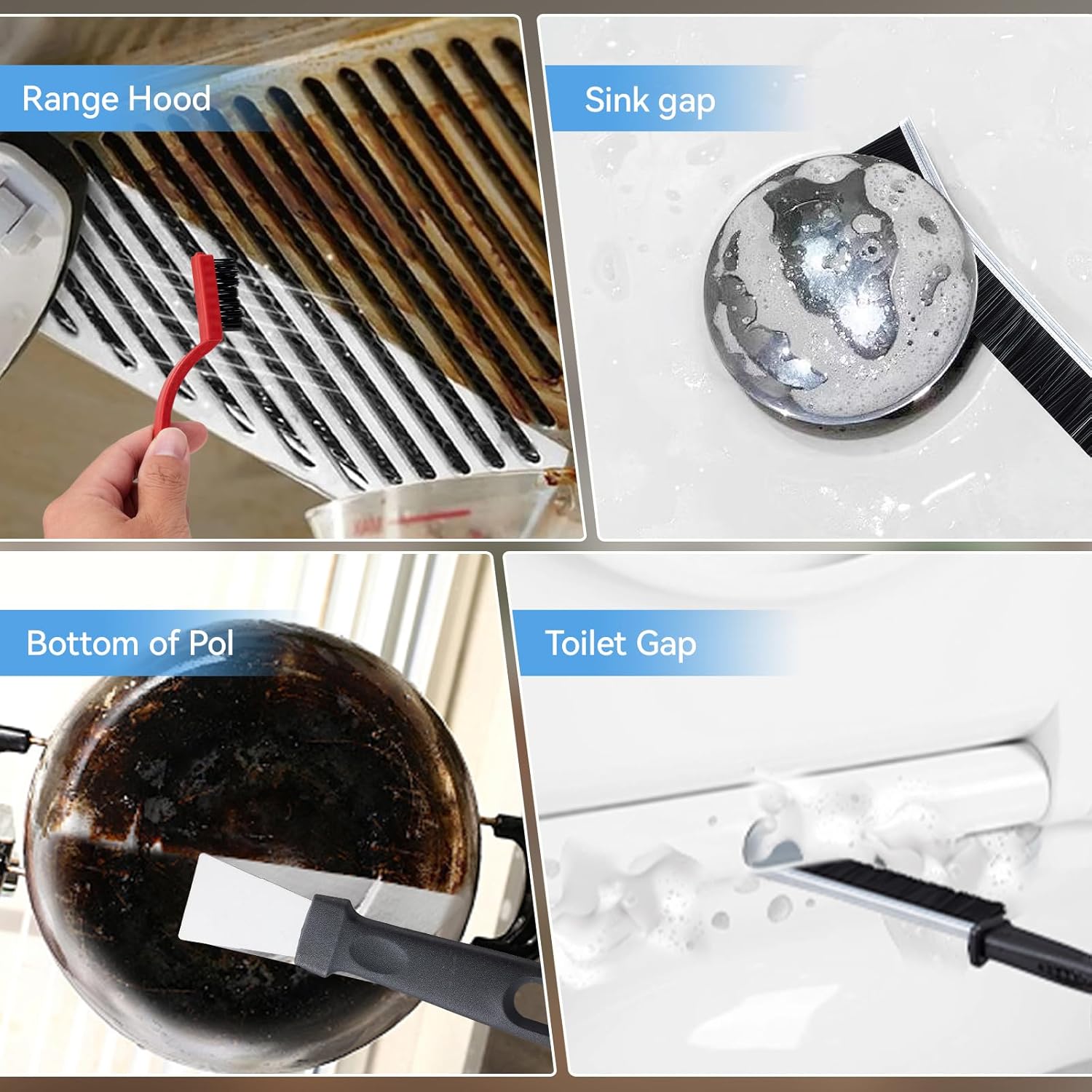 Crevice Cleaning Brush,13 Pcs Scrub Brushes for Cleaning Hard Bristle Cleaning Brushes for