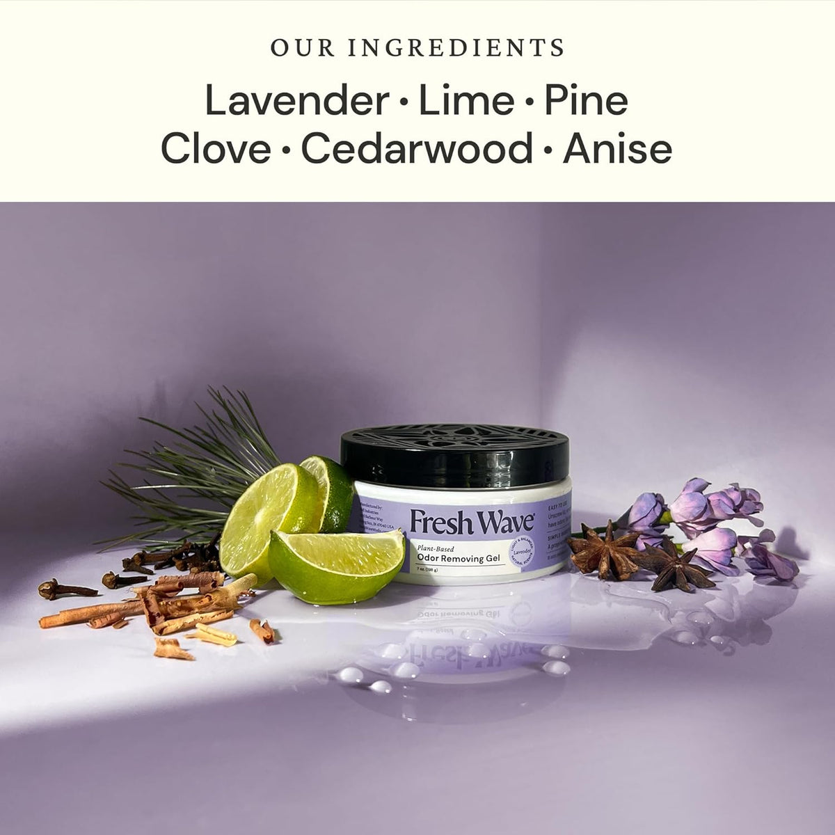 Fresh Wave Lavender Odor Removing Gel, 7 oz., Pack of 3 - Safer Odor Absorbers for Home, Natural