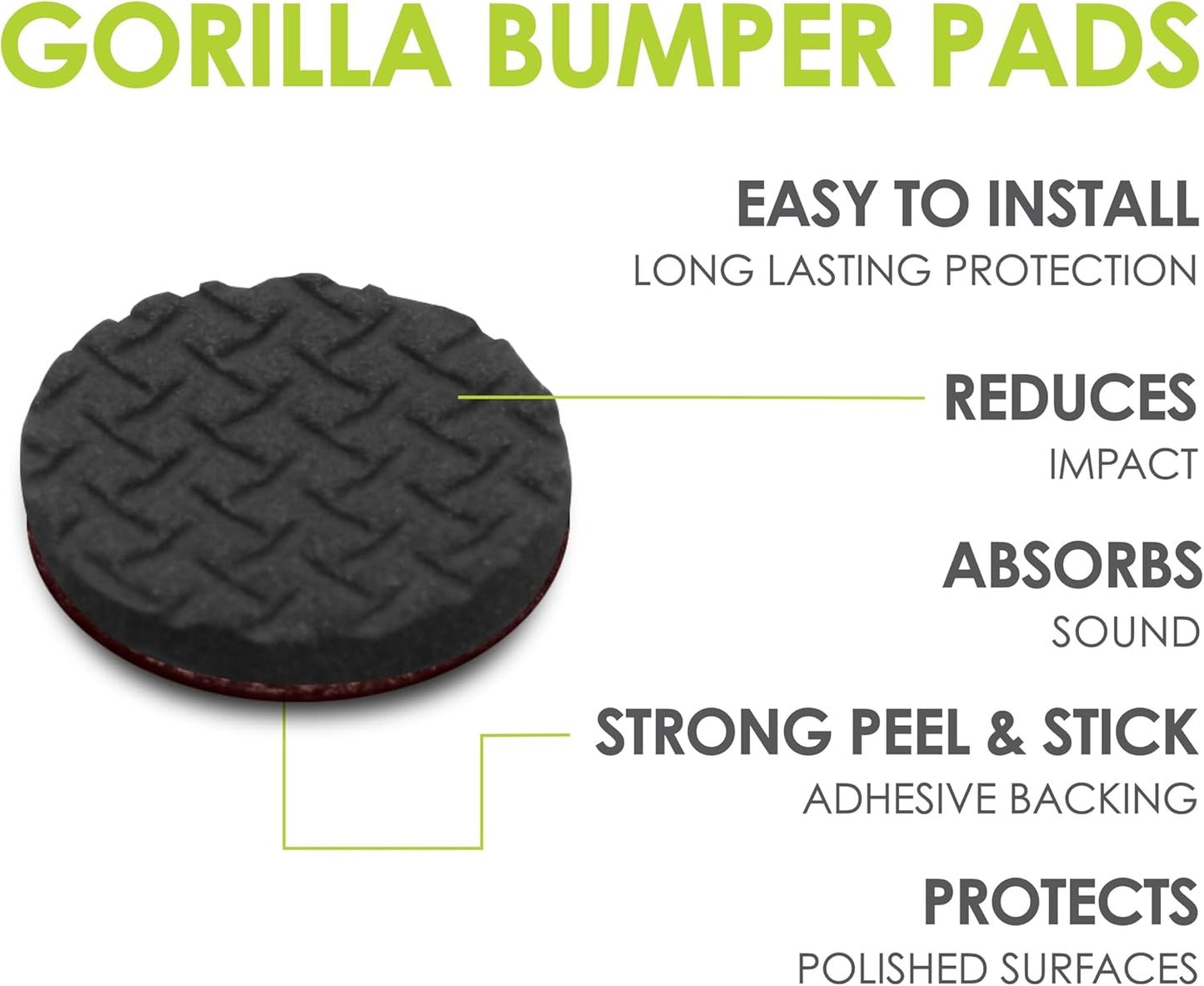 Slipstick GorillaBumperPads Premium 1/2” Rounds Adhesive Non Slip Pads/Bumpers (64 Gripper Dots)