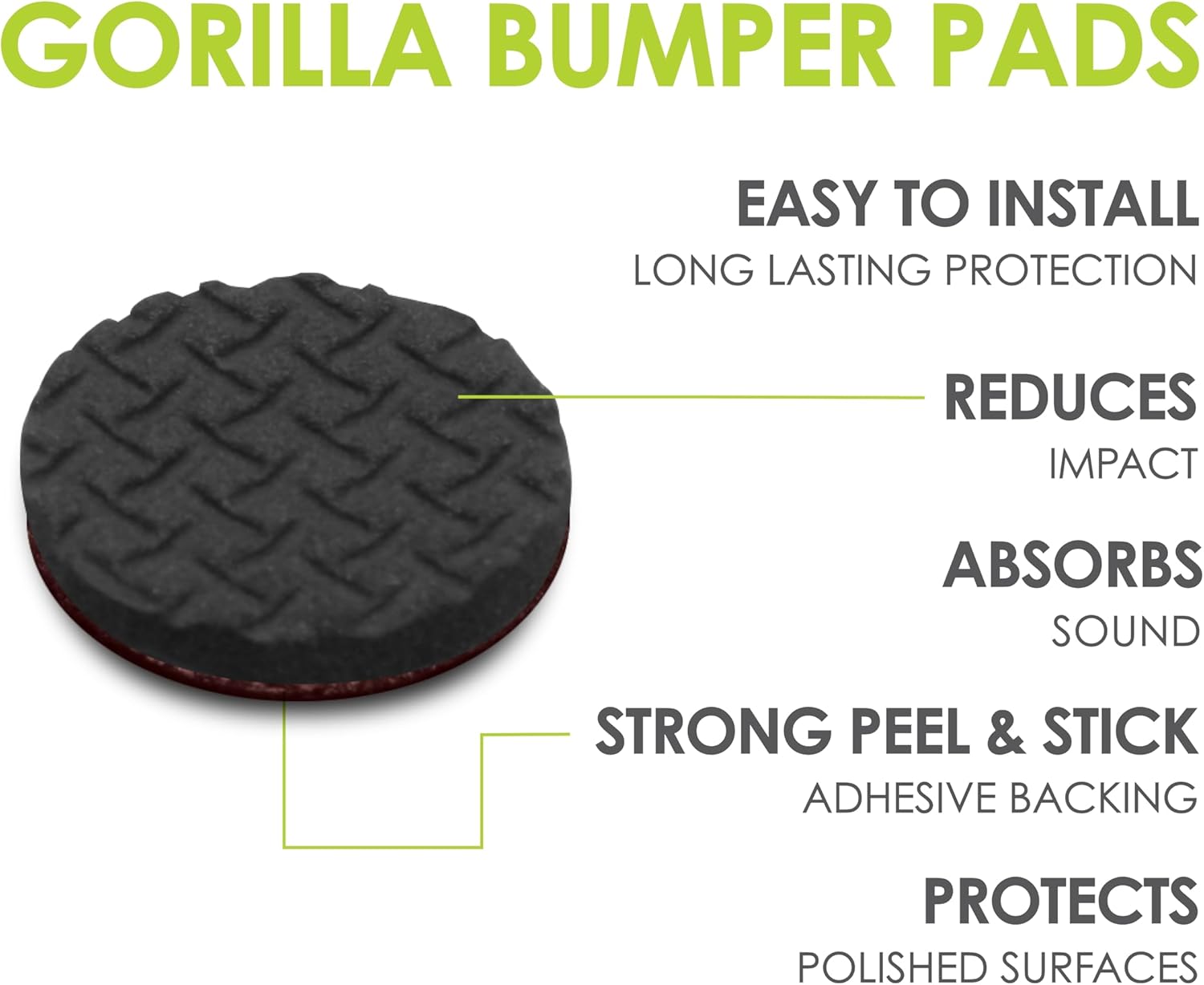 Slipstick GorillaBumperPads Premium 1/2” Rounds Adhesive Non Slip Pads/Bumpers (64 Gripper Dots)