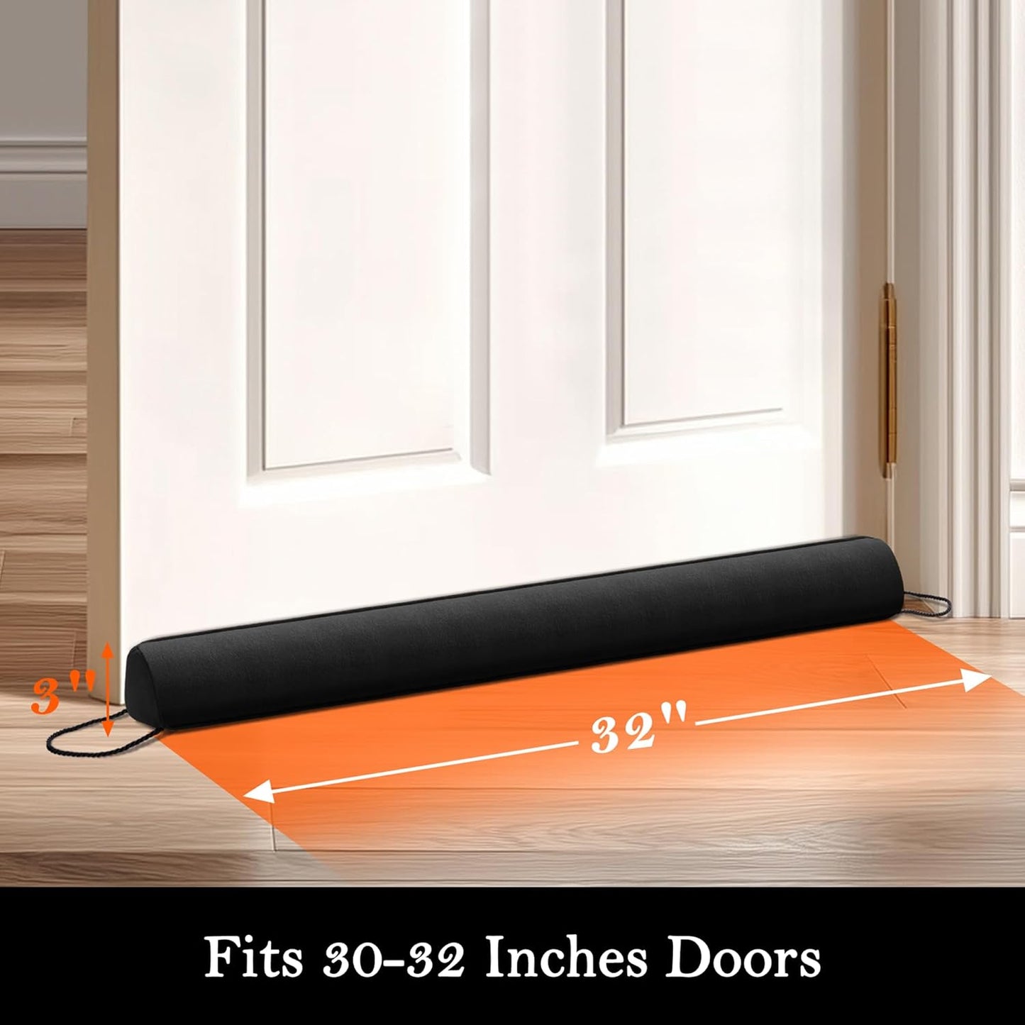 Sunolga 32" Door Draft Stopper Blocks Hot and Cold Air with Removable Washable Cover for Gaps Up to