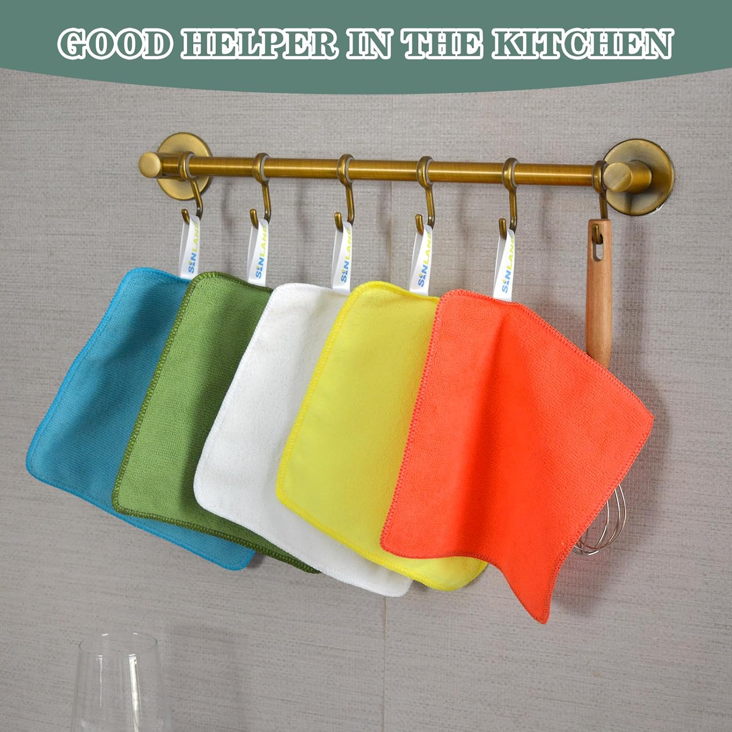 SINLAND Microfiber Dish Cloth for Washing Dishes Dish Rags Best Kitchen Washcloth Cleaning Cloths