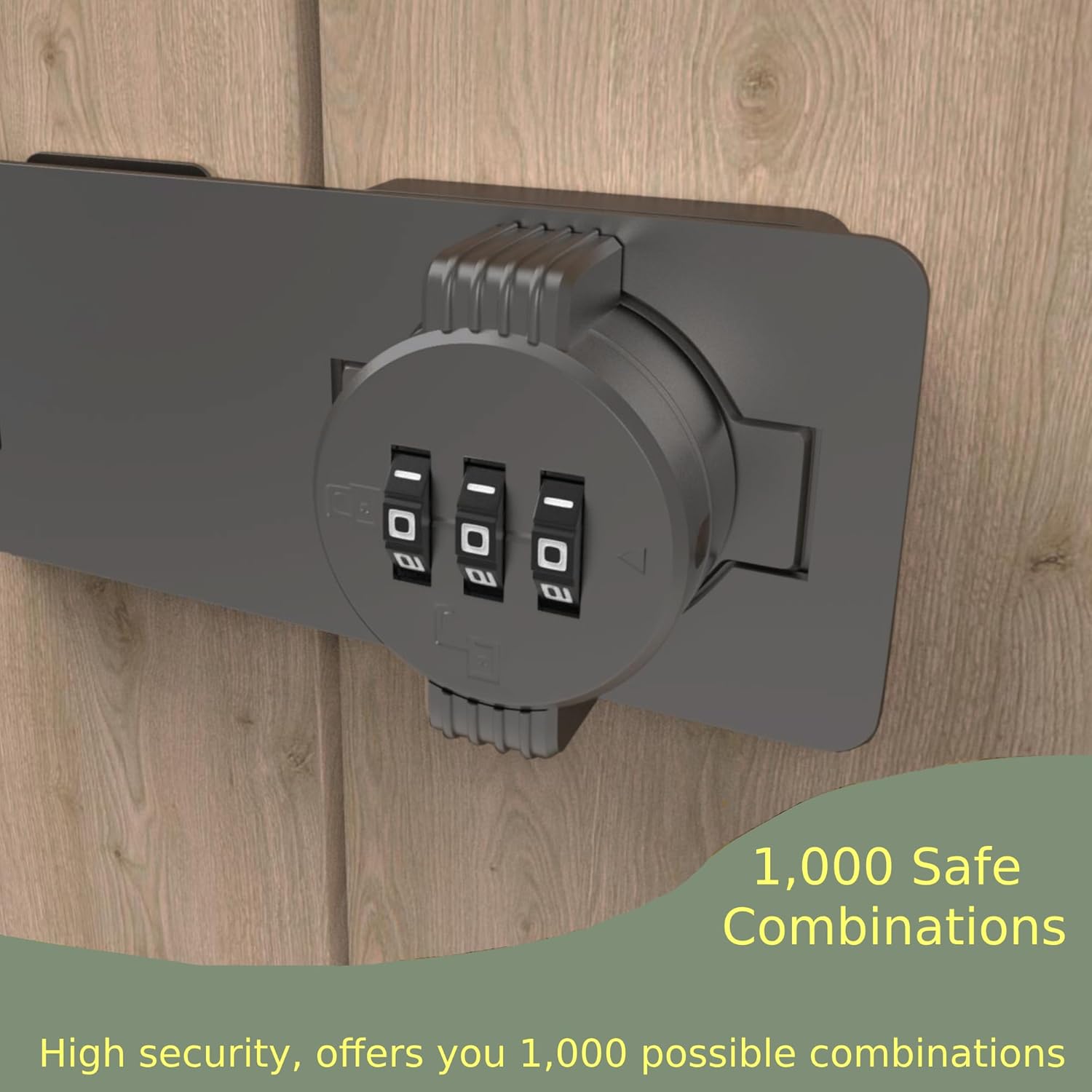 Keyless Combination Lock – 3-Digit Combination Lock for Cabinet Doors – Twist Knob Hasp Latch Lock