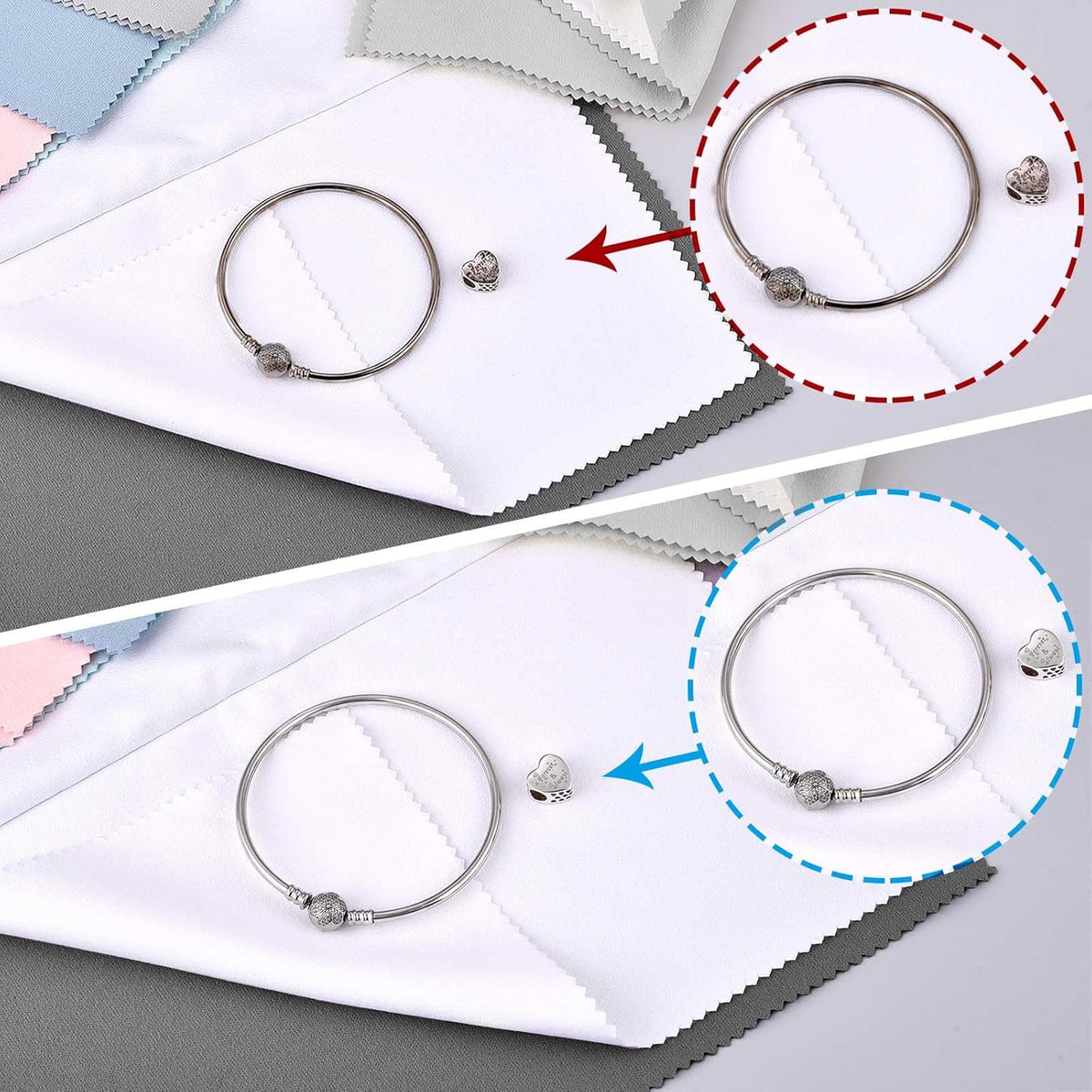 SEVENWELL Silver Polishing Cloth, Jewelry Cleaner Cloth for Sterling Silver Jewelry, Gold
