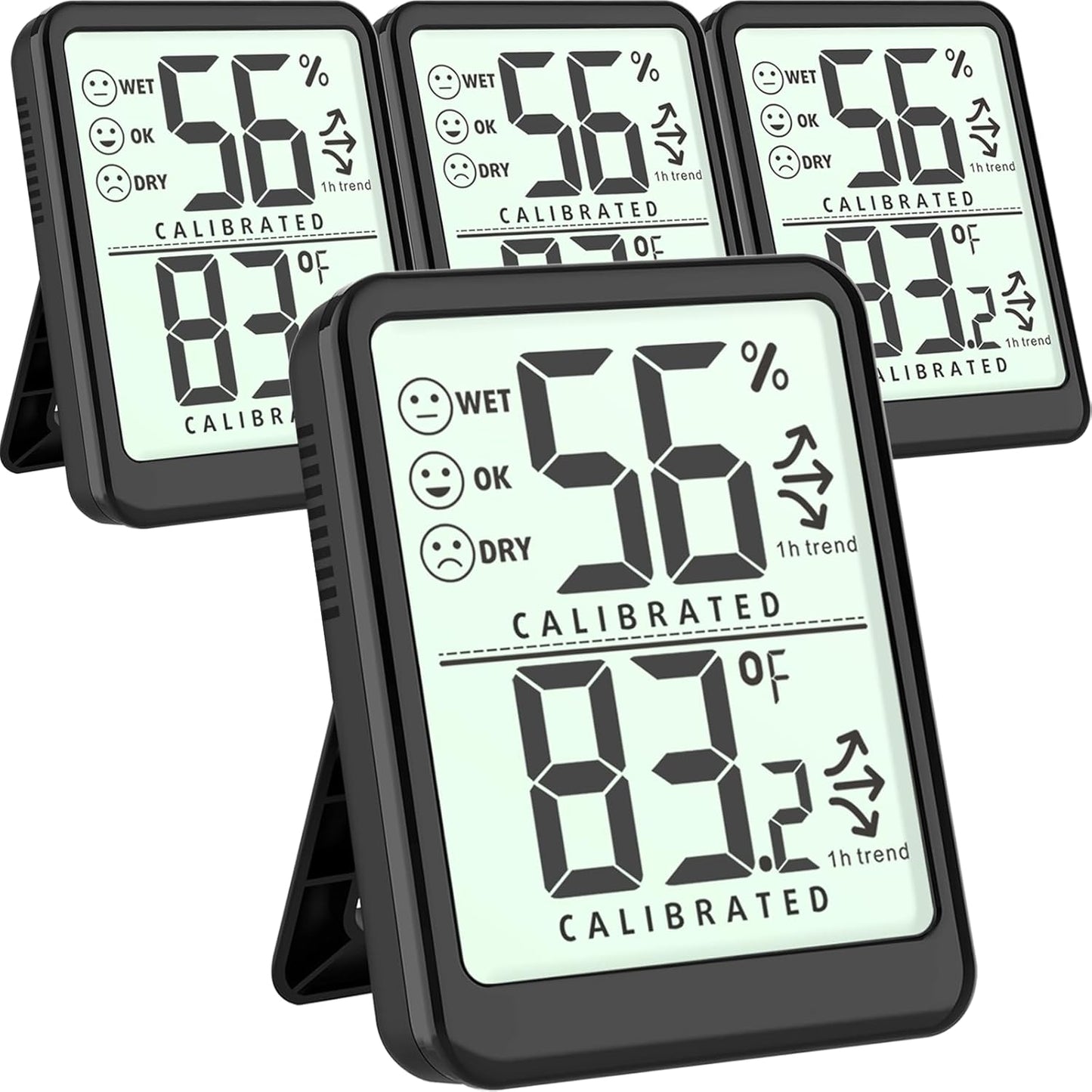 4-Pack Room Thermometer Indoor Hygrometer, Small Digital Temperature and Humidity Monitor Sensor