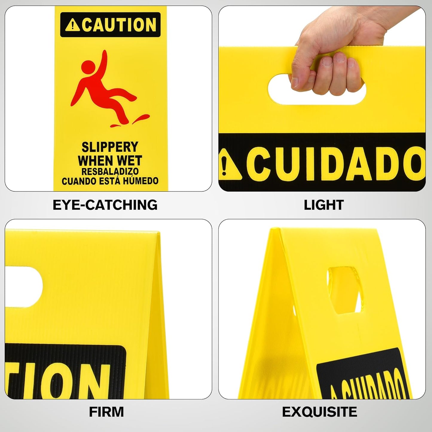 MATTHEW CLEANING 25'' Industrial Wet Floor Sign 3 Pack 2-Sided Durable Corrugated Plastic Birght