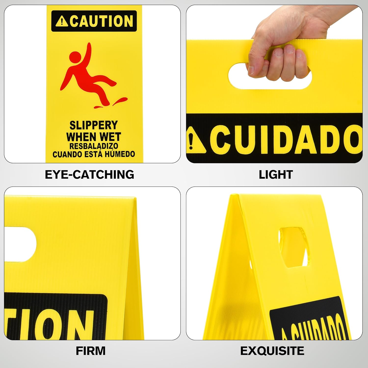 MATTHEW CLEANING 25'' Industrial Wet Floor Sign 12 Pack 2-Sided Durable Corrugated Plastic Birght