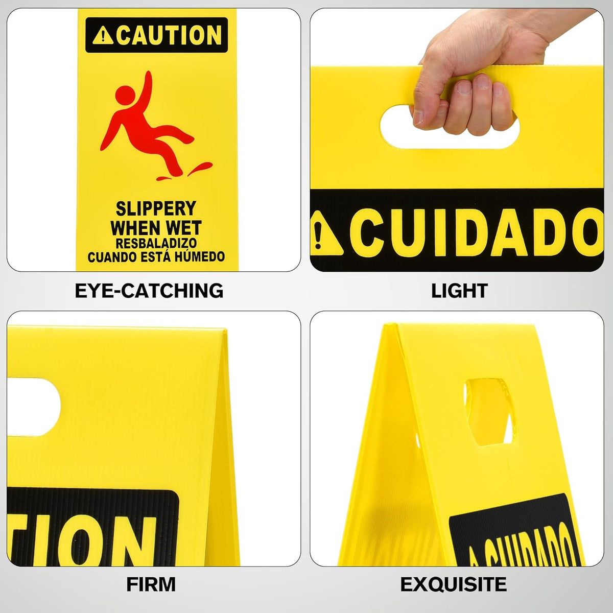 MATTHEW CLEANING 25'' Industrial Wet Floor Sign 6 Pack 2-Sided Durable Corrugated Plastic Birght