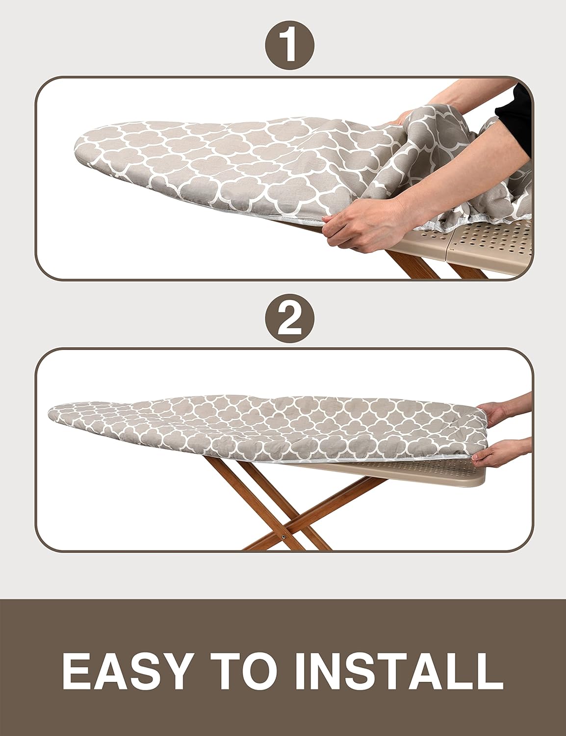 Extra Thick Ironing Board Cover and Pad, Resist Scorching and Staining, 15x54 Reflective Silicone