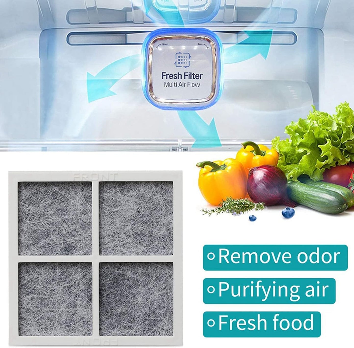SEISSO LT120F Fresh Refrigerator Air Filter Replacement for LG, Compatible with Kenmore - Freshen