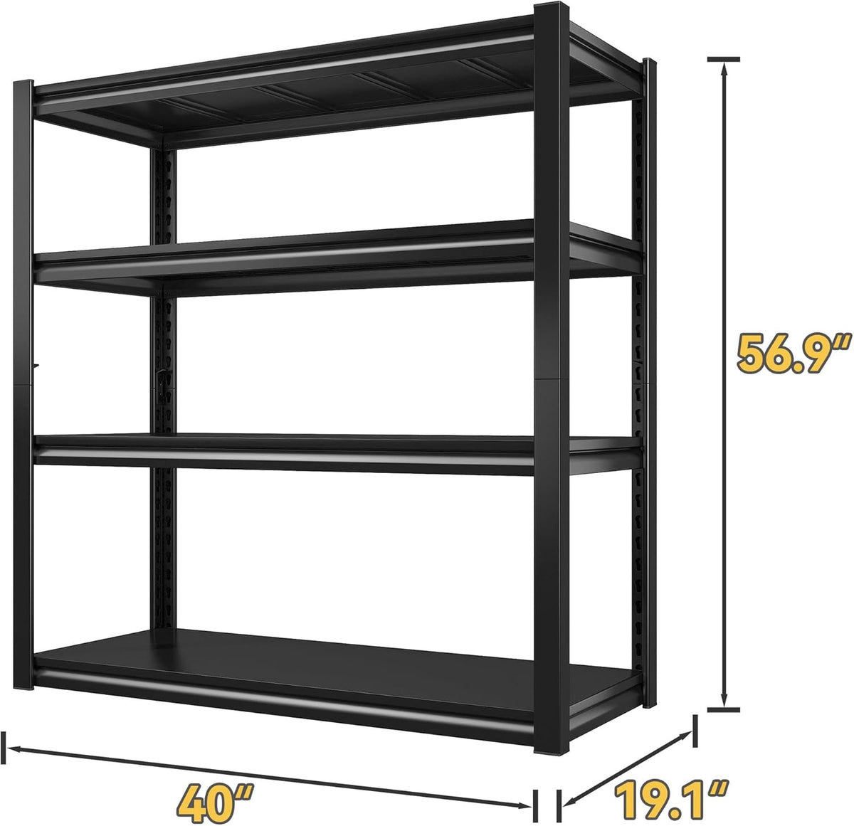 Raybee 40" W Garage Shelving Heavy Duty Storage Shelves 56.9" H Metal Shelving Heavy Duty Load