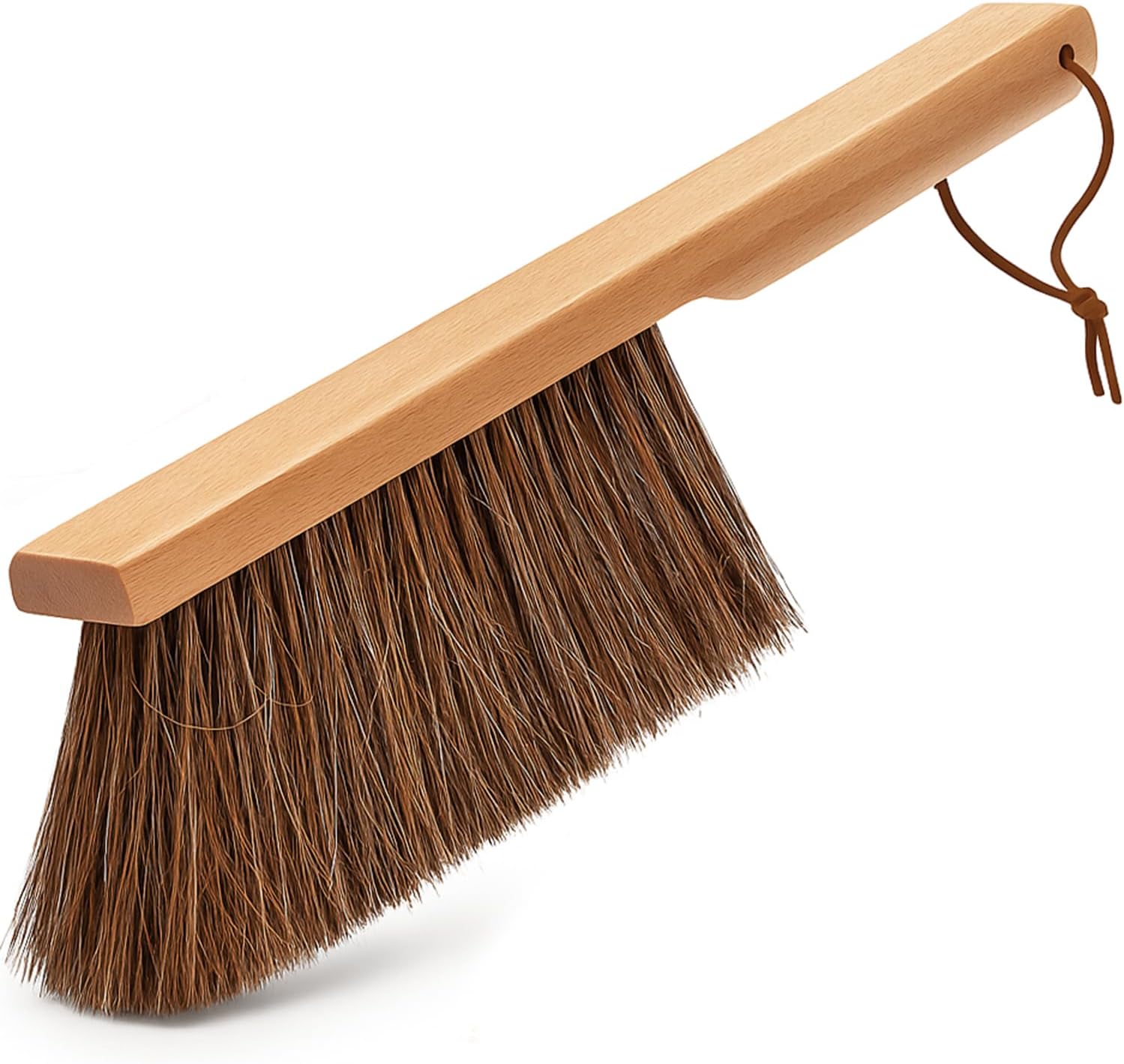 Takavu Multi-Purpose Counter Brush with Solid Wood Handle, Natural Horsehair Bristles for Gentle