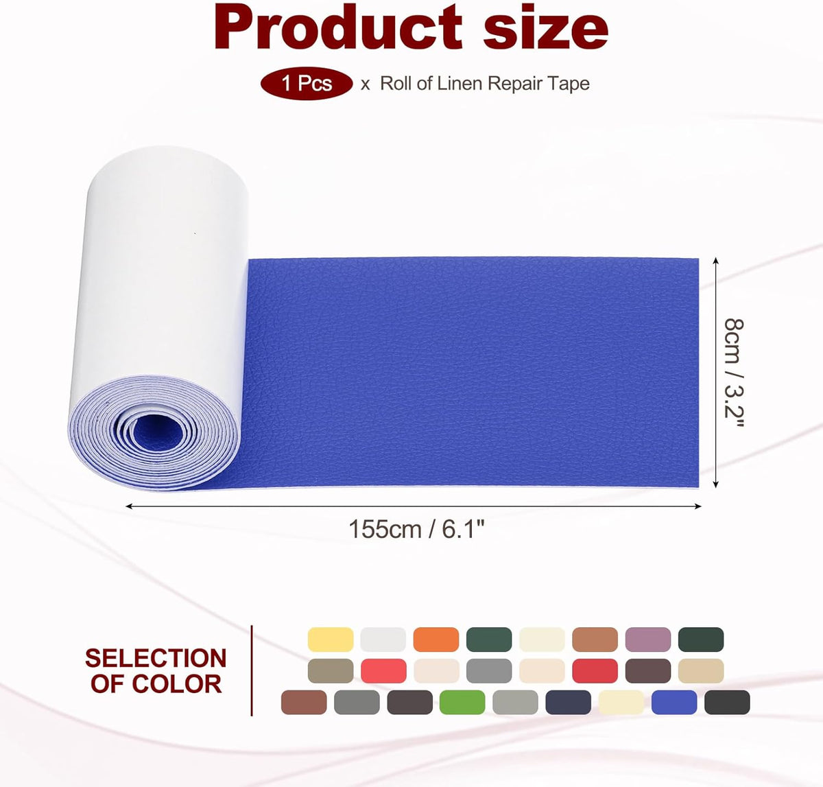 PATIKIL Leather Patches Tape for Furniture, 3.2 x 61 Inch Self Adhesive Vinyl Leather Repair Kit