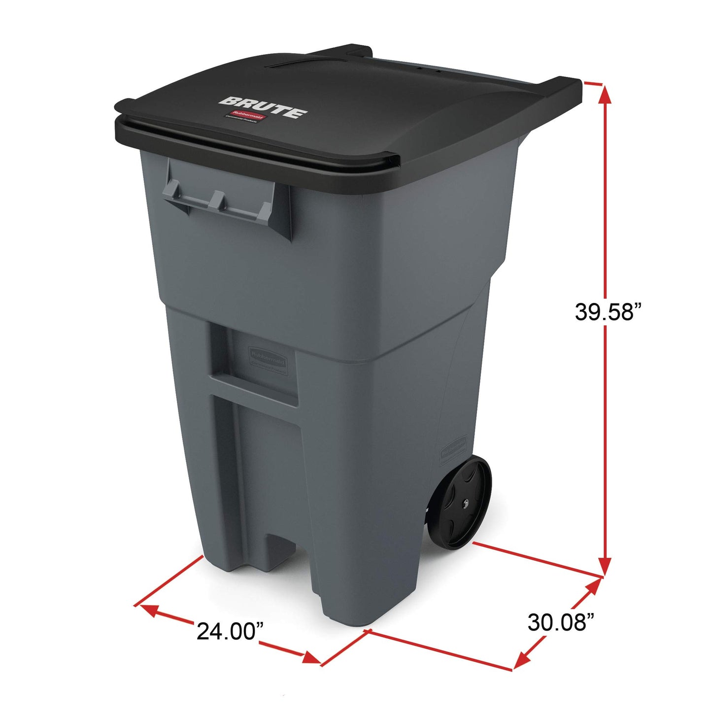 Rubbermaid Commercial Products BRUTE Rollout Trash/Garbage Can/Bin with Wheels, 50 GAL, Blue, for