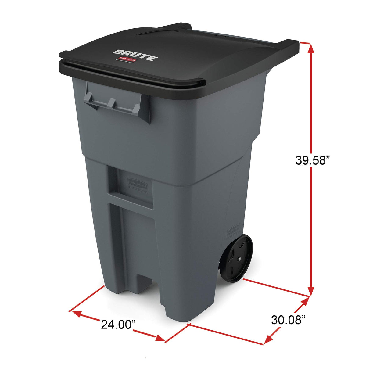 Rubbermaid Commercial Products BRUTE Rollout Trash/Garbage Can/Bin with Wheels, 50 GAL, Blue, for