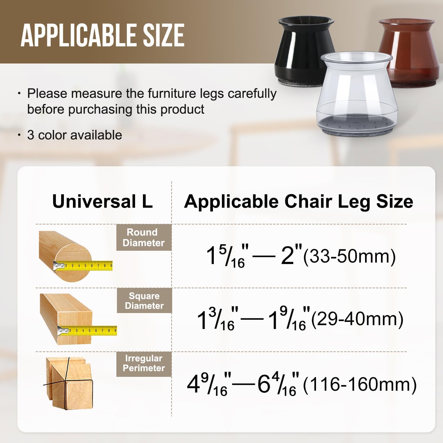 BUMACO Chair Leg Floor Protectors Chair Leg Protectors for Hardwood Floors Silicone Pads Covers to