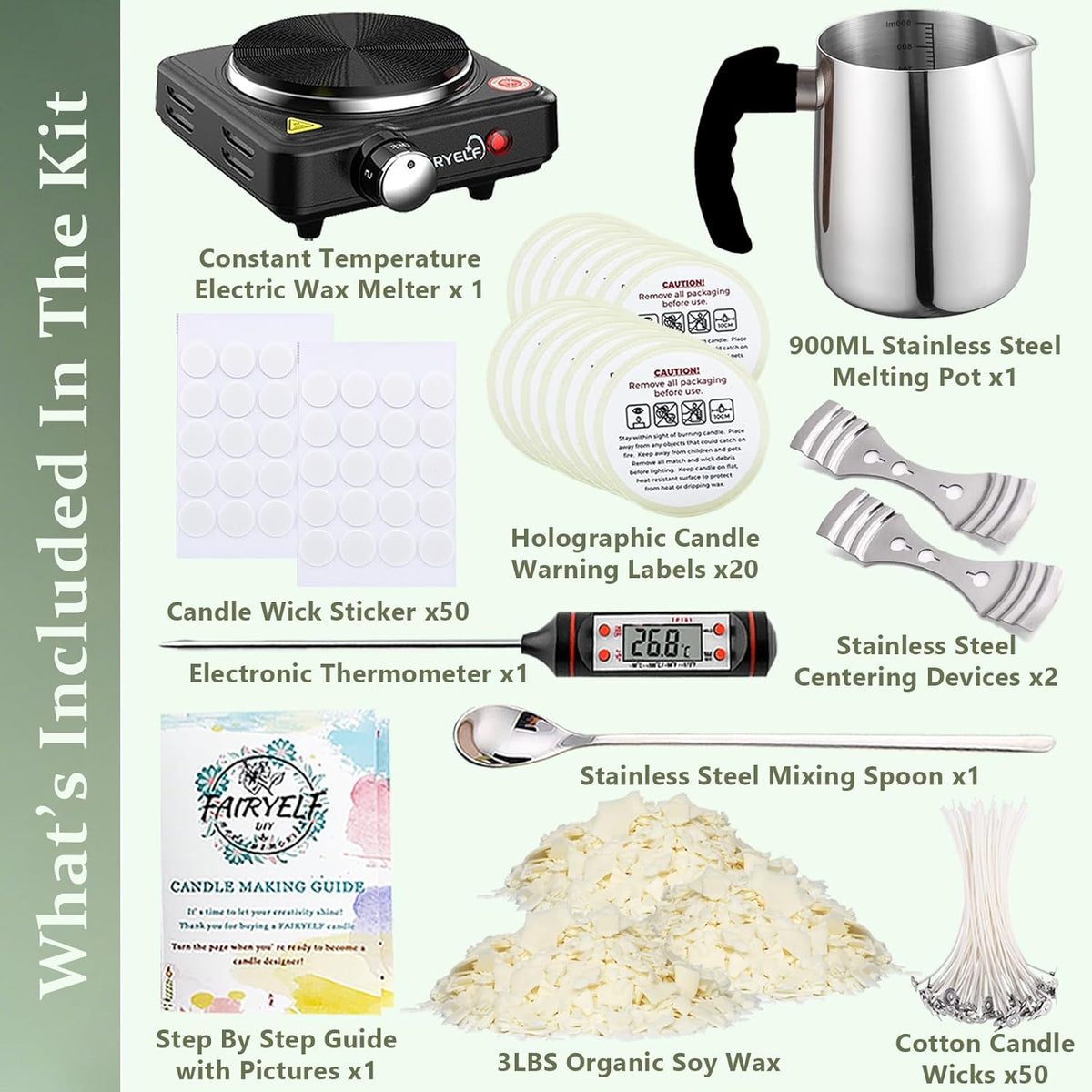 Soy Wax Candle Making Kit Supplies With Wax Melter, Natural Candle Wax for Candle Making - DIY