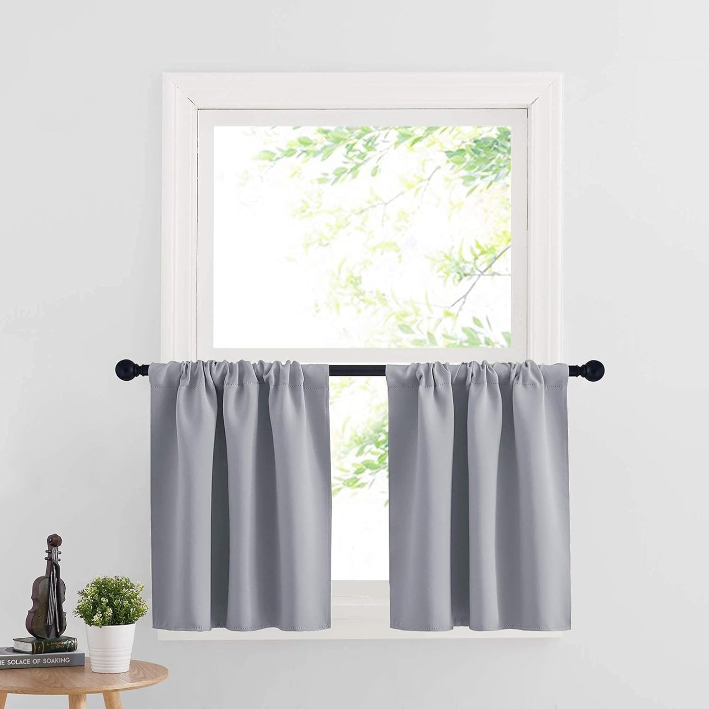 RYB HOME Half Window Curtains - Sunlight Block Privacy Curtains Thermal Insulated Drapes for