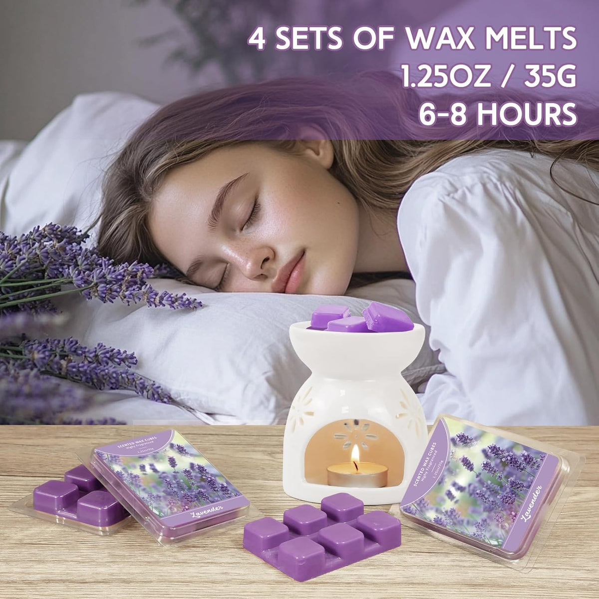 SCENTORINI Wax Melts Wax Cubes, Long Lasting Lavender Wax Melts for Sleep, Scentsy Wax Melts for