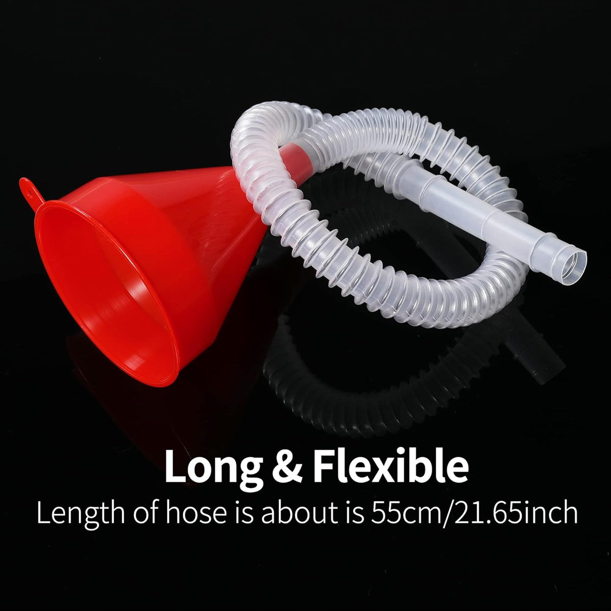 Flexible Fuel Funnel with Long Hose Plastic Small Wide Mouth Filling Funnel Car Funnel for Engine