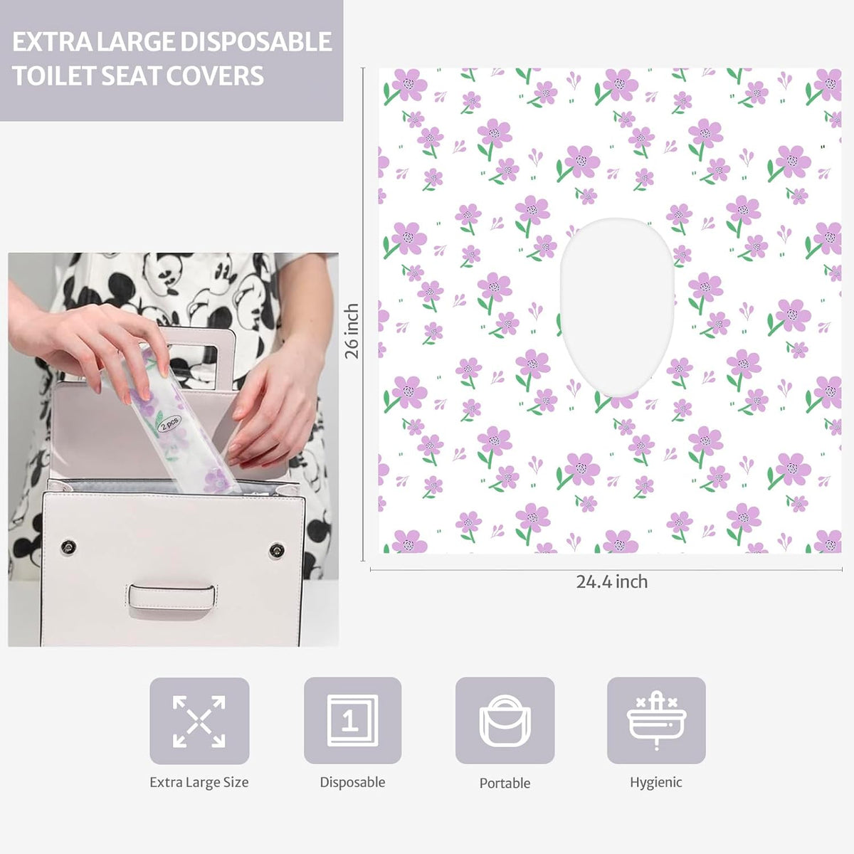 Blissful Diary 20 Pcs Toilet Seat Covers Disposable for Toddlers & Adults, Extra Large Waterproof