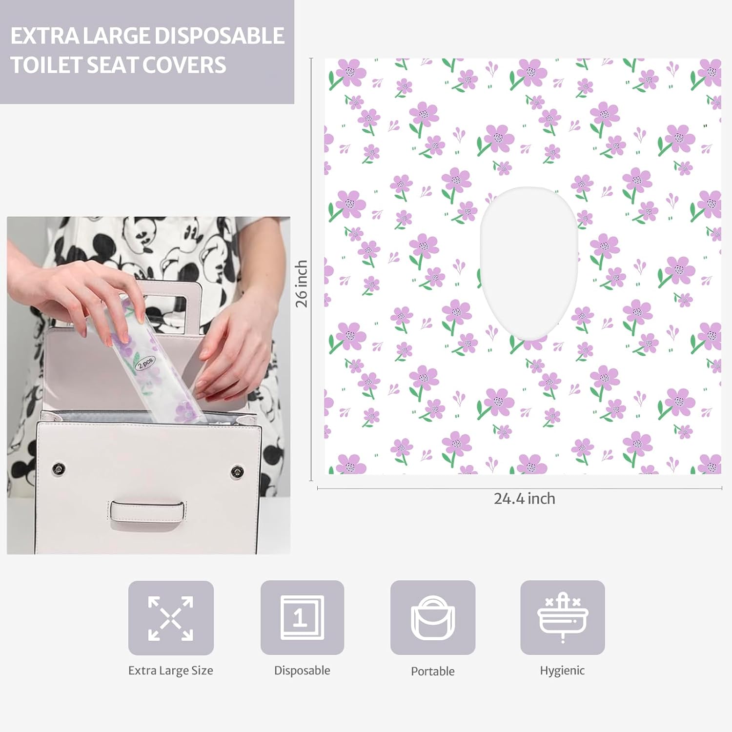 Blissful Diary 20 Pcs Toilet Seat Covers Disposable for Toddlers & Adults, Extra Large Waterproof