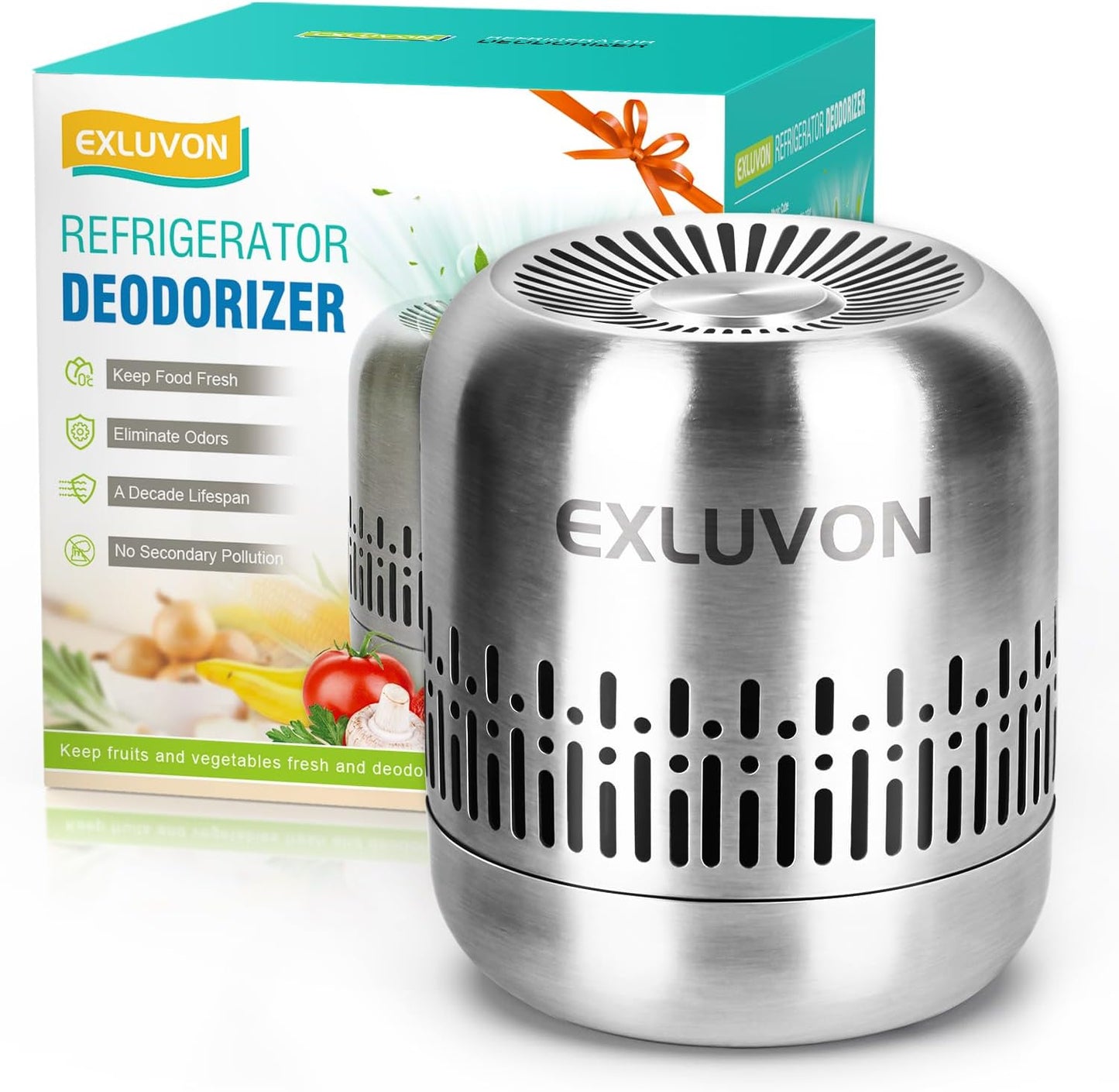 Refrigerator Deodorizer,Lasts for 10 Years Fridge Deodorizer Kitchen Gadgets Charcoal Air Purifier