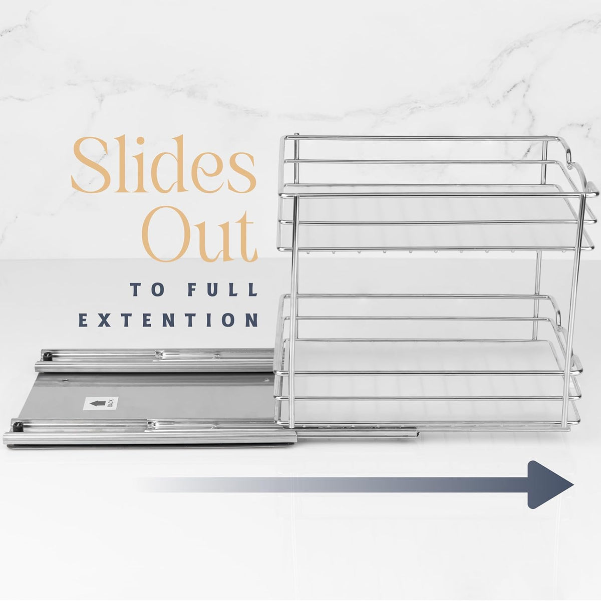 Pull Out Cabinet Organizer for Spices, Cans - Heavy Duty with Lifetime Limited Warranty- Pull Out