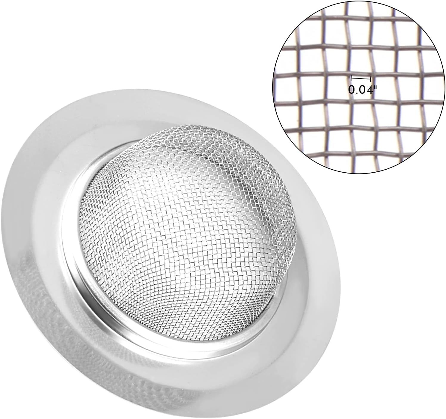 2Pcs Kitchen Sink Strainer, Stainless Steel Mesh Sink Drain Cover, Large Wide Rim 4.5" Diameter