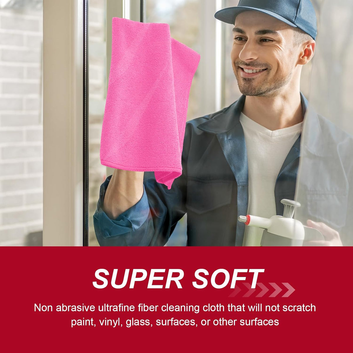 200 Pcs Microfiber Cleaning Cloth 16x16 Inch Microfiber Towels for Car Ultra Absorbent Cleaning