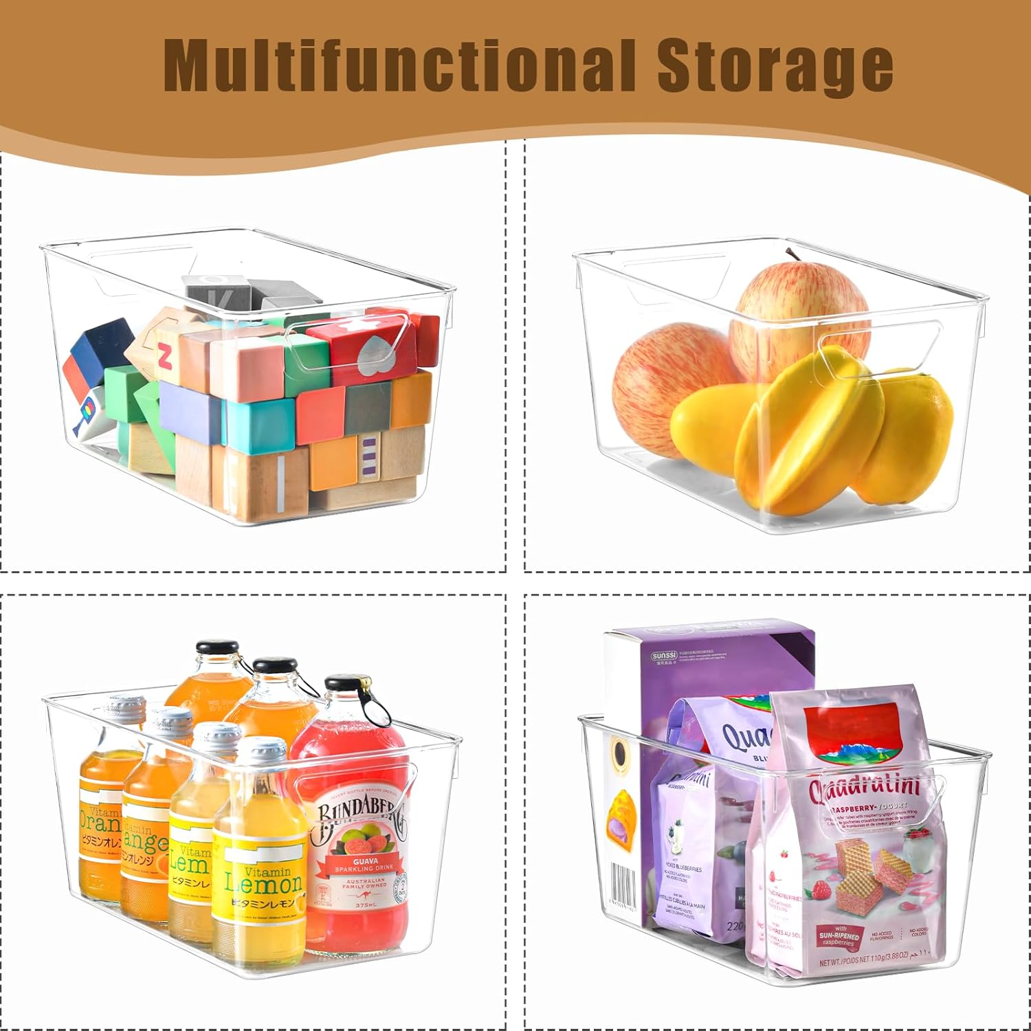 12 Pack Middle Organizers and Storage, Pantry Organization and Storage Bins, Cabinet Organizer