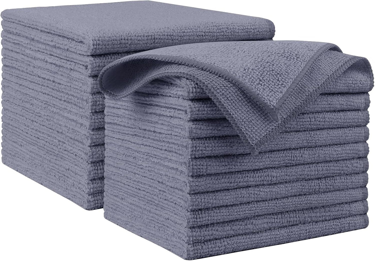 AIDEA Microfiber Cleaning Cloth Grey 20PK, Micro Fiber Cloth for Cleaning Cars, Premium All Purpose