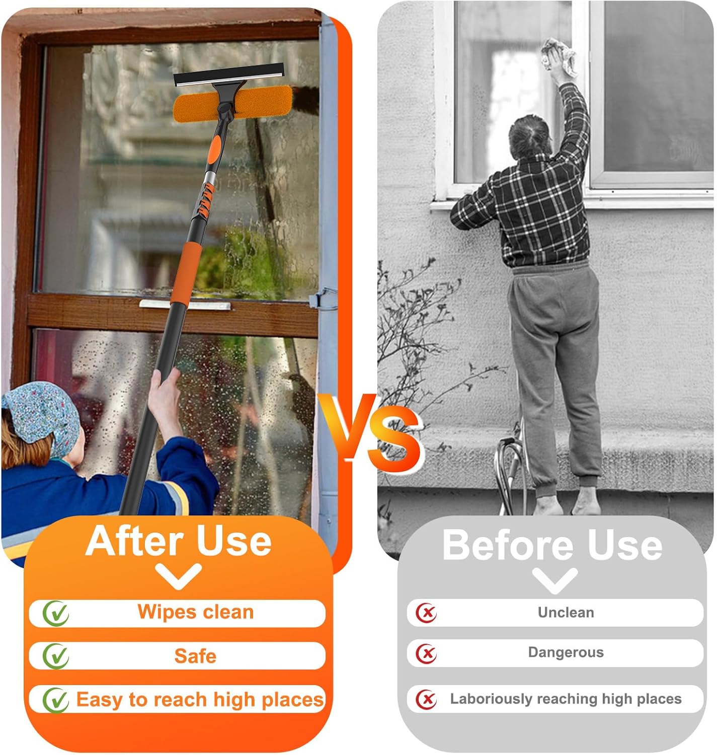 36FT High Reach Duster Cleaning Kit with Extension Pole, High Ceiling Fan Cleaner Duster Tool for