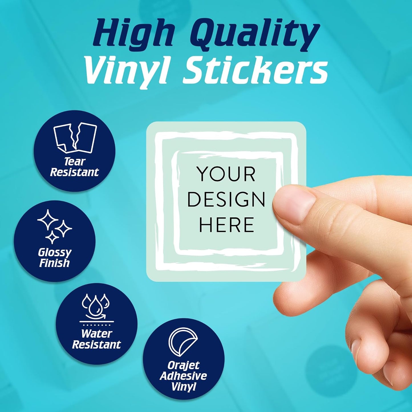 100 Custom Vinyl Stickers - Upload Your own Image, Text, Design, Logo - Personalized Logo Labels