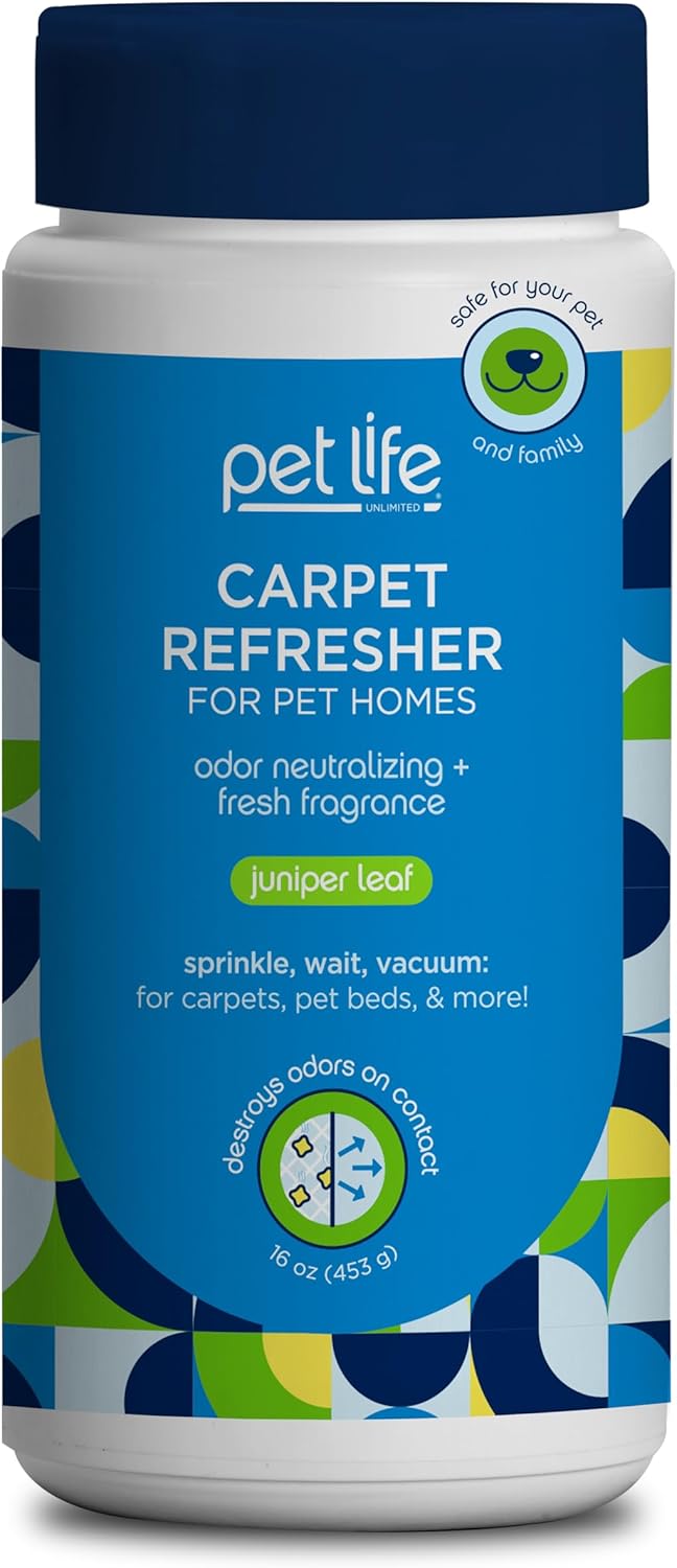 Pet Life Unlimited Carpet Refresher & Deodorizer Powder - Pet Safe, Plant Based Juniper Leaf Scent