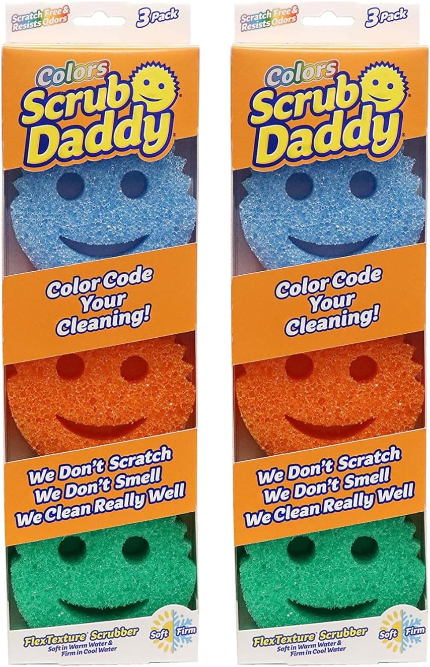 Scrub Daddy Colors - Kitchen Sponge Variety Pack - Scratch-Free Multipurpose Dish Sponges - BPA