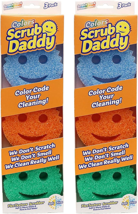 Scrub Daddy Colors - Kitchen Sponge Variety Pack - Scratch-Free Multipurpose Dish Sponges - BPA