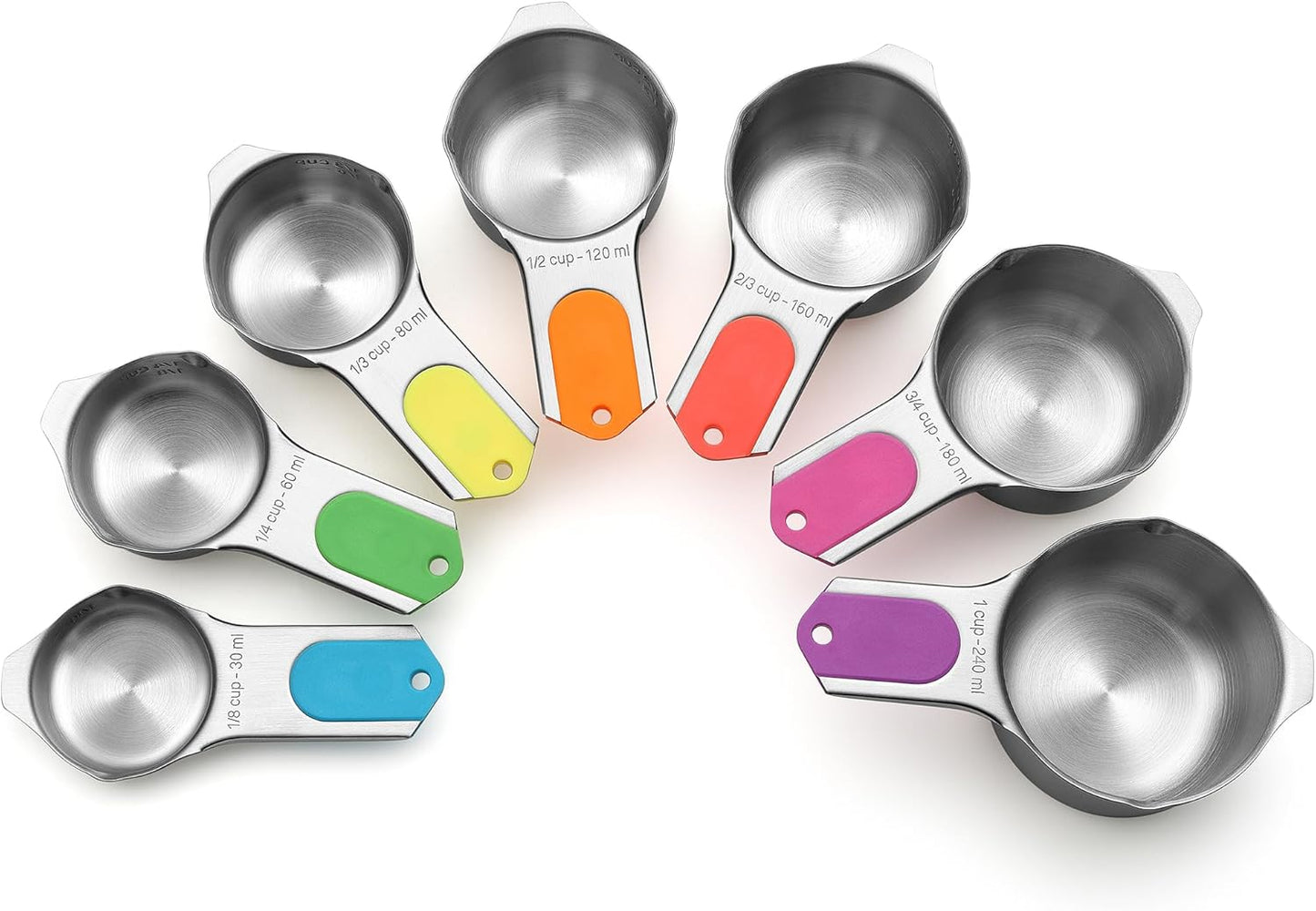 Spring Chef Magnetic Stainless Steel Measuring Cups, Patented, Kitchen Tools with Easy to Read