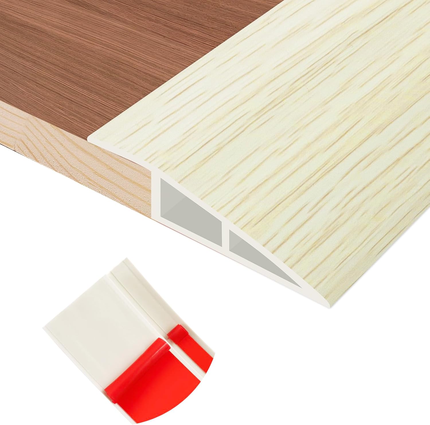 Floor Transition Strip Self Adhesive Vinyl Door Threshold for Doorways Carpet Edging Trim Overlap