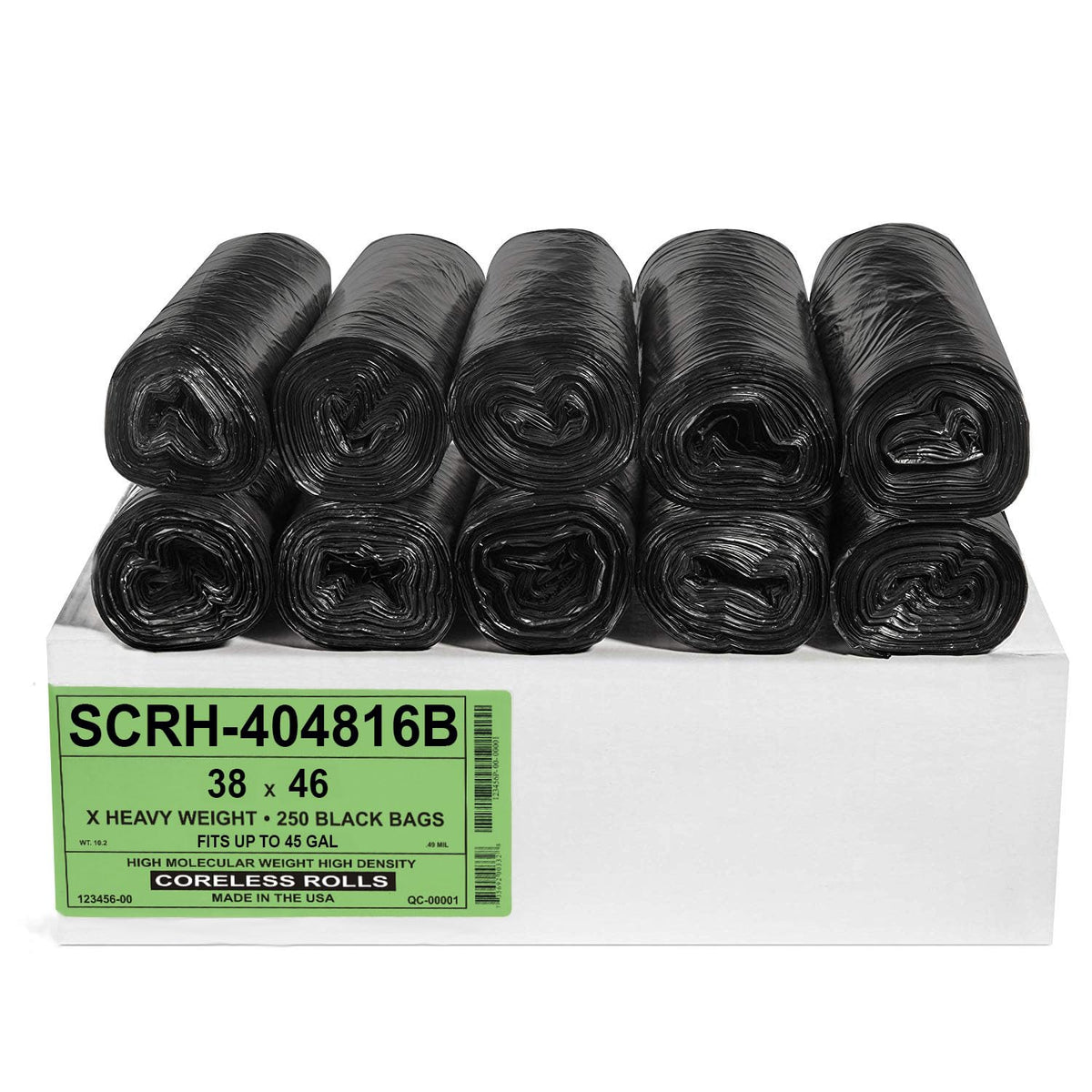 Aluf Plastics 40-45 Gallon Trash Bags Source Reduction Series Value High Density 16 Micron (equiv)