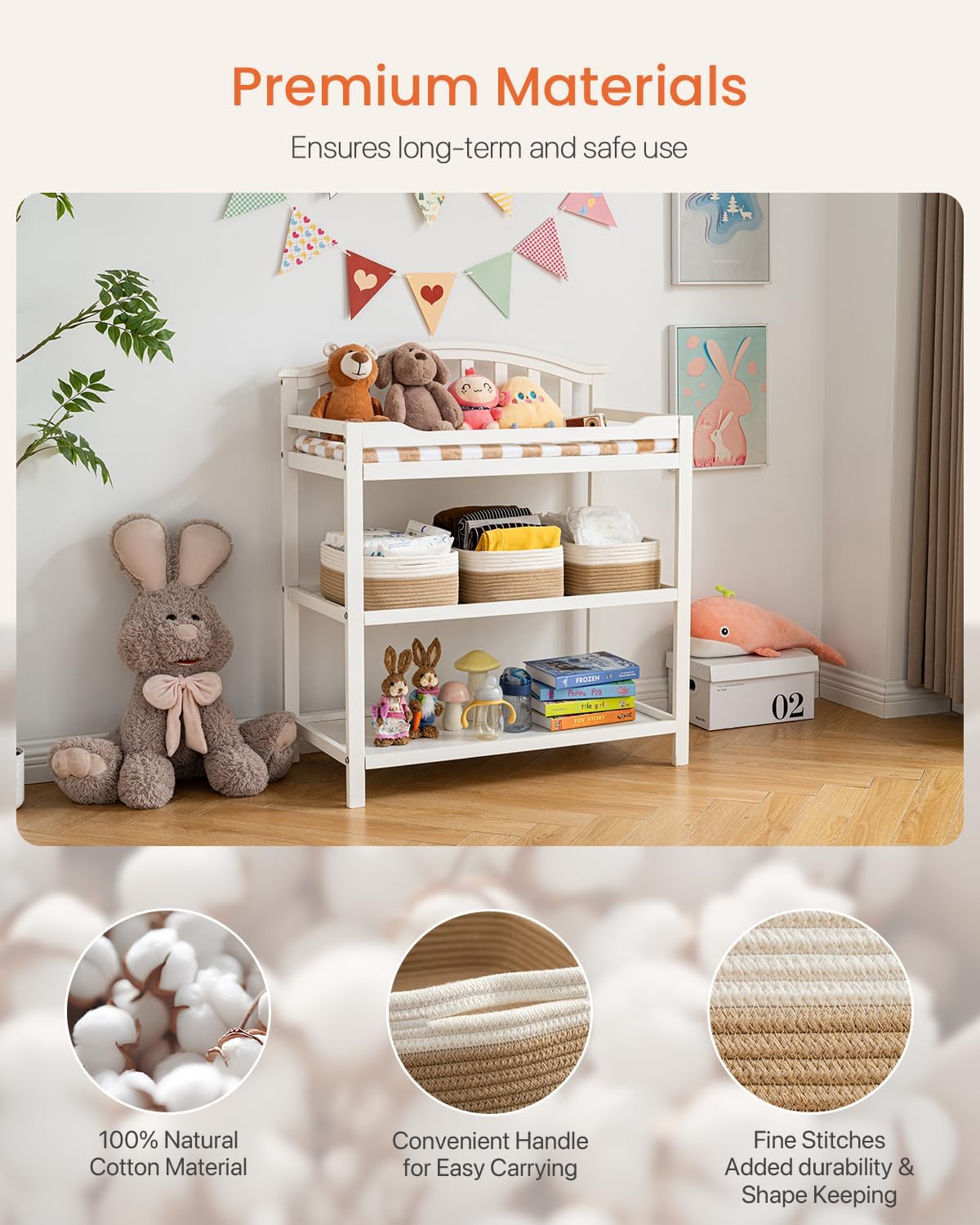 Small Woven Basket, 13.5 x 9.5 x 5 Inches, Storage Basket for Organizing, Cute Small Rope Shelf
