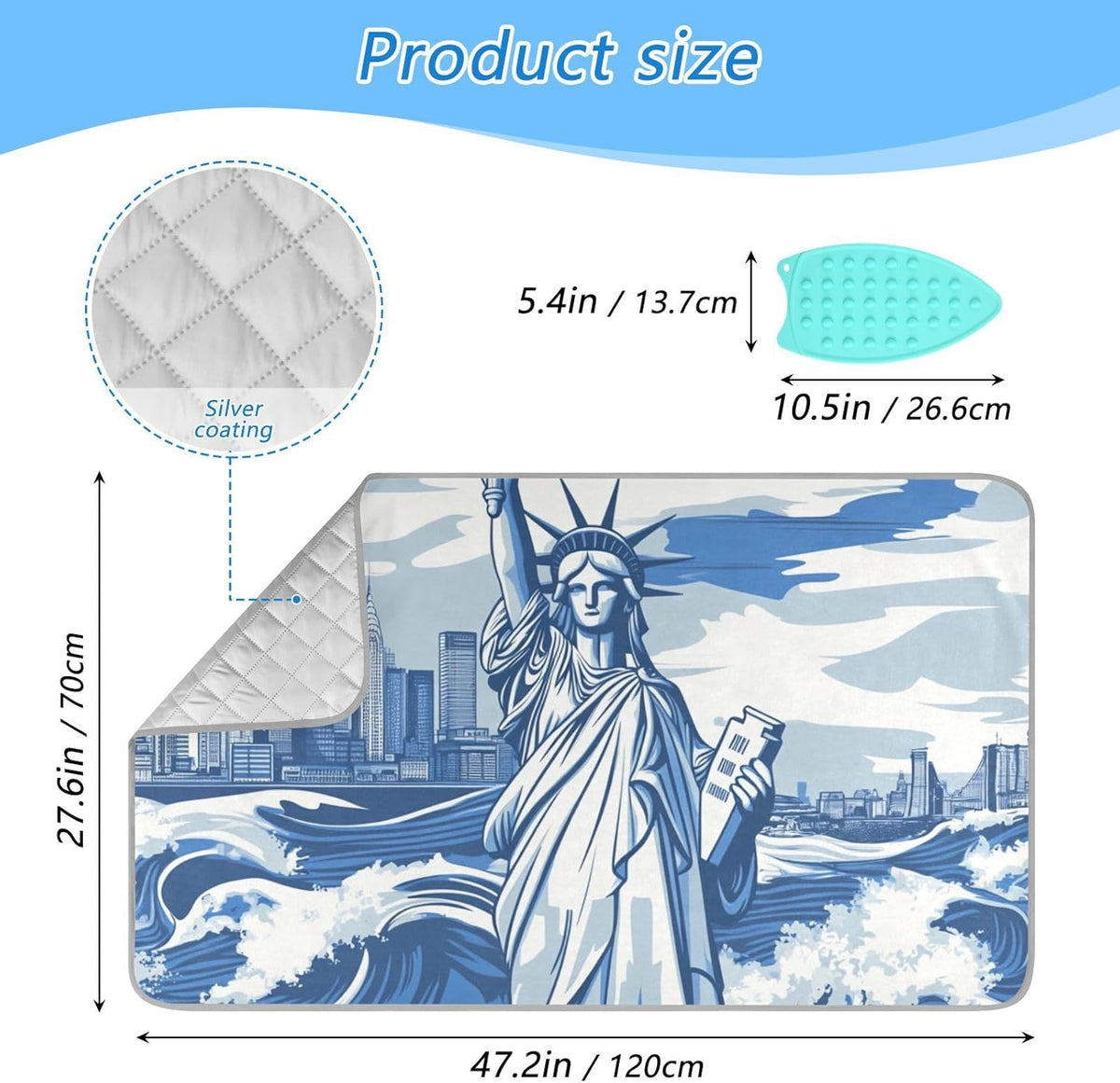 Ironing Mat Portable Ironing Pad Ironing Blanket for Table Top Heat Resistance Double-Side Using