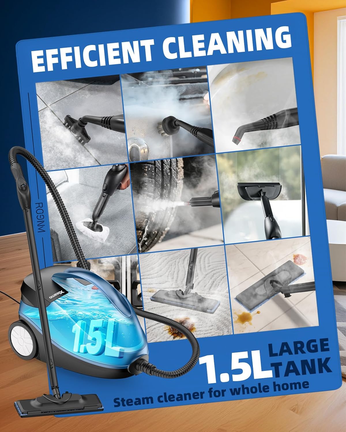 Pressurized Handheld Steam Cleaner for Home Use with 30 Accessories – Heavy Duty Portable Steamer