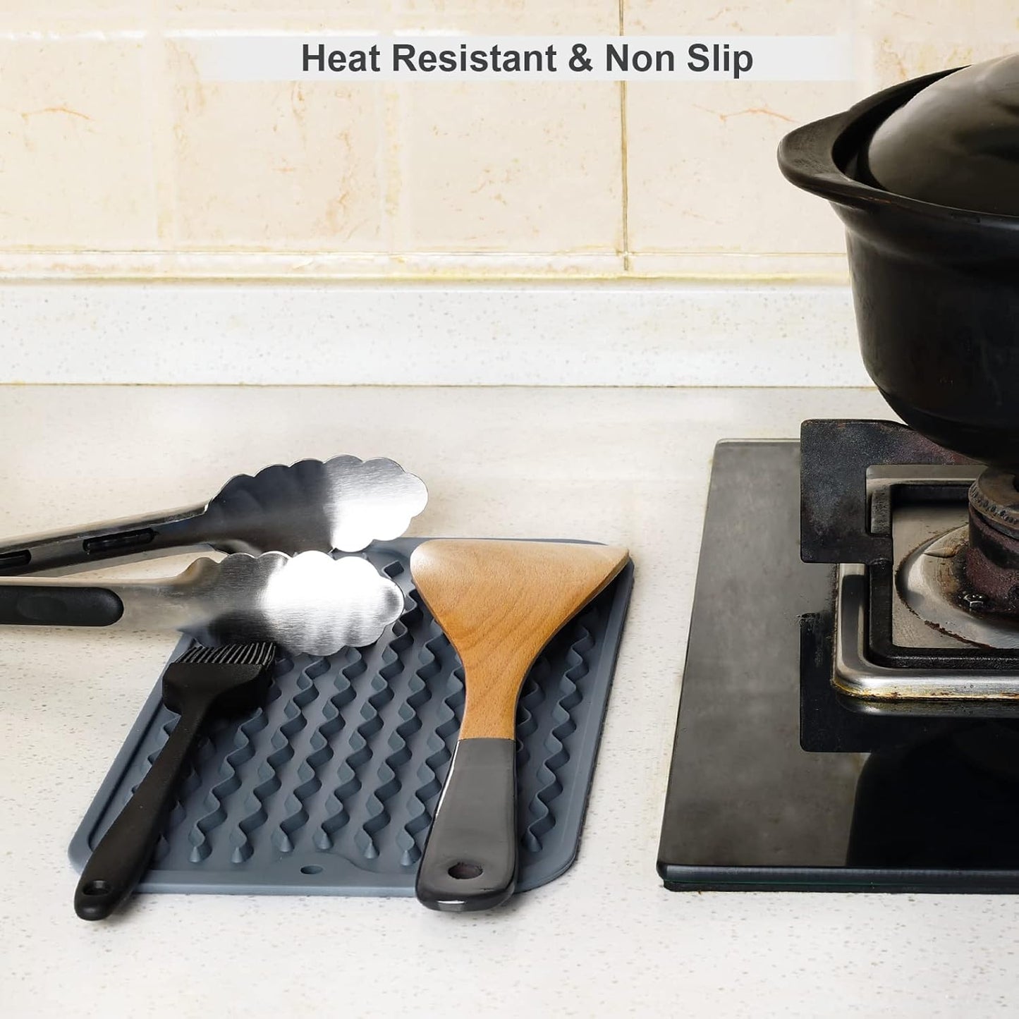 ZLR 2 Pcs Silicone Dish Drying Mats for Kitchen Counter, Eco-Friendly Fast Dry Dish Mat, Easy Clean