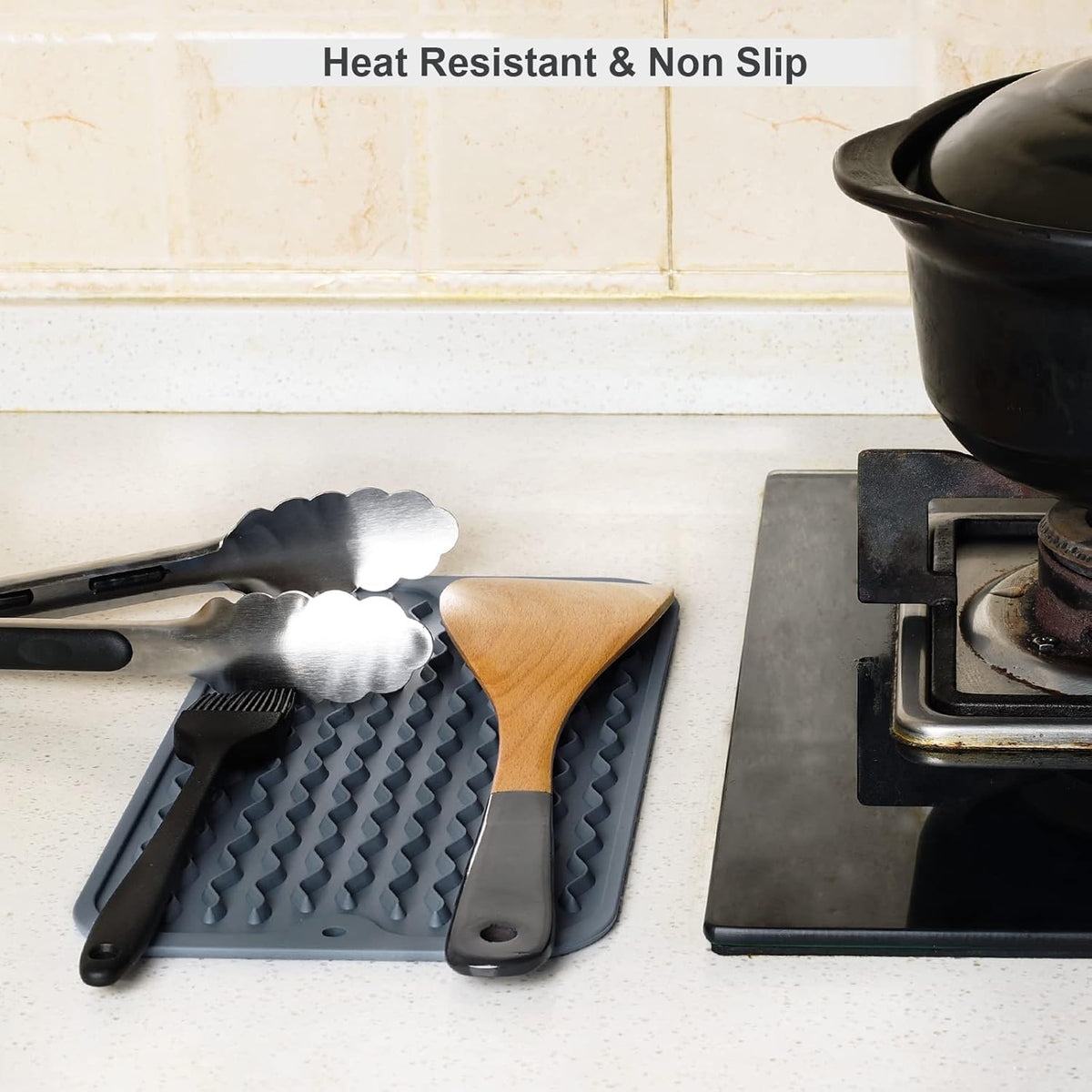 ZLR 2 Pcs Silicone Dish Drying Mats for Kitchen Counter, Eco-Friendly Fast Dry Dish Mat, Easy Clean