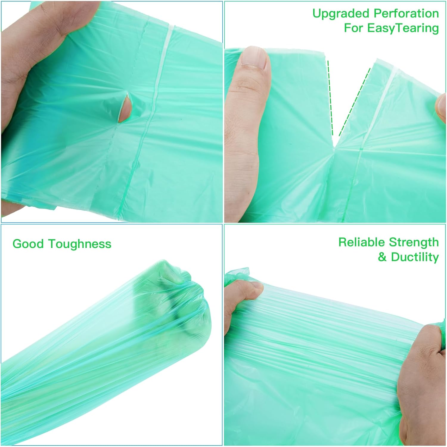 2.6 Gallon Mini Compostable Trash Bag - Small Garbage Bags For Bathroom Can Blue 100 Count 10 Liter