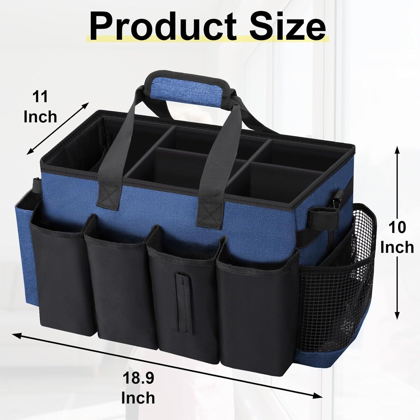 Wearable Large Cleaning Caddy Bag for Housekeeper, Clean Supply Organizer with Adjustable Shoulder